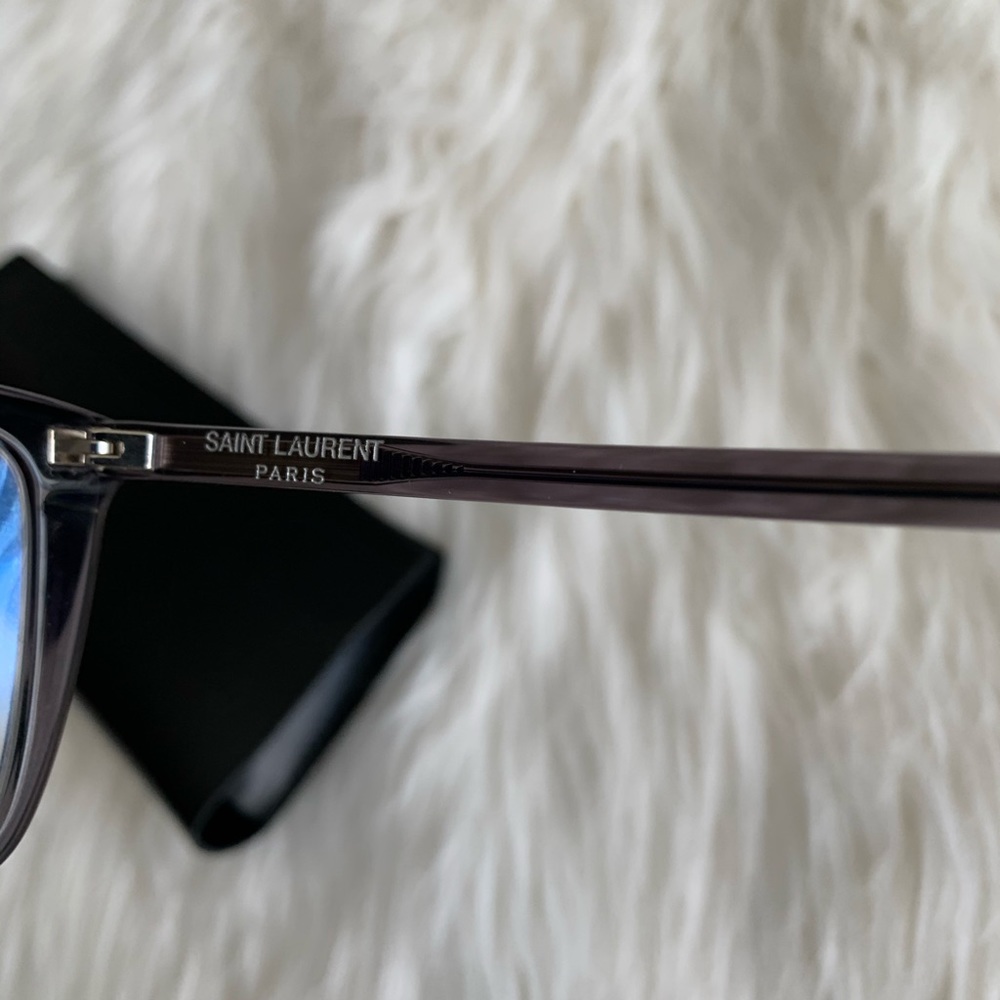 Saint Laurent Transparent Lavender Rectangular Glasses - Picture 10 of 13